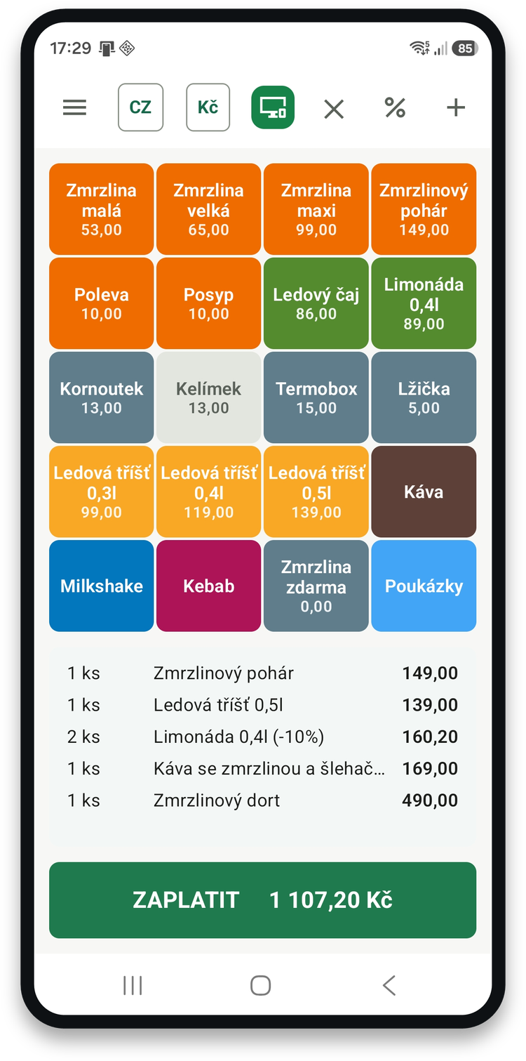 Žurnál se slevou zapsanou u položky