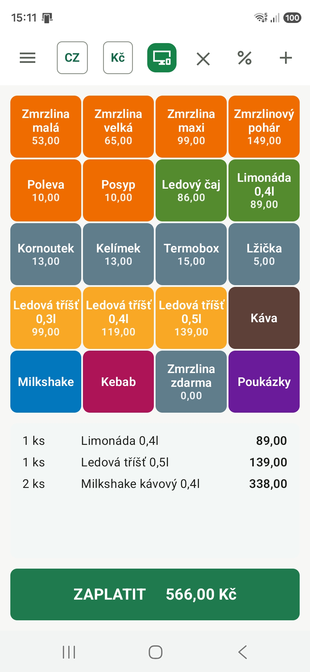 Rozepsaný nákup na pokladně