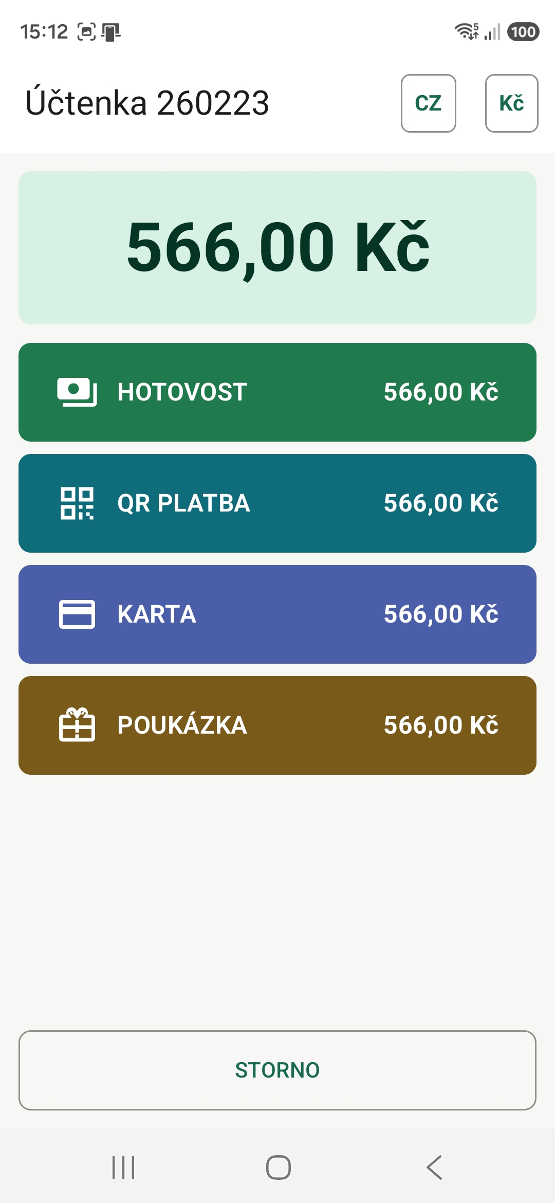 Výběr způsobu platby