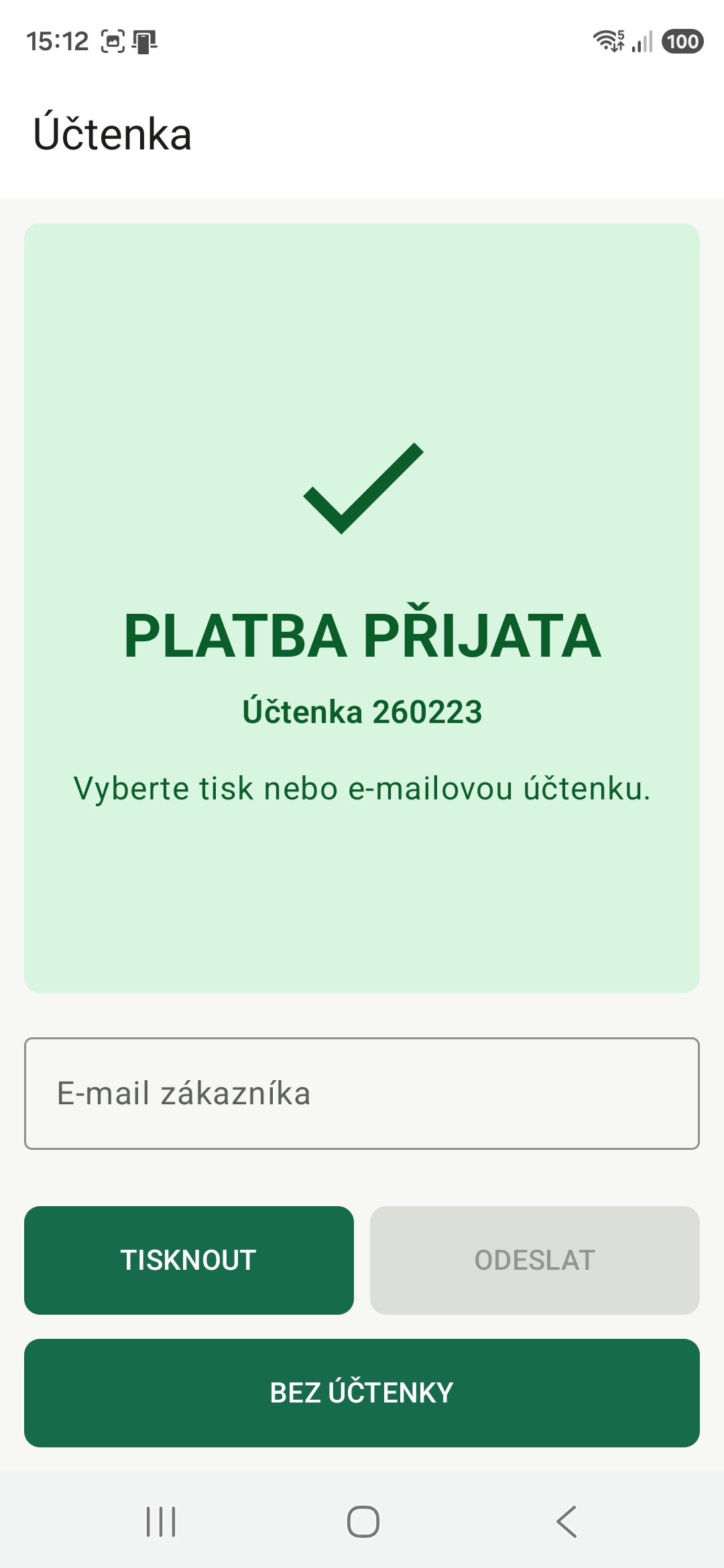 Potvrzení přijaté platby